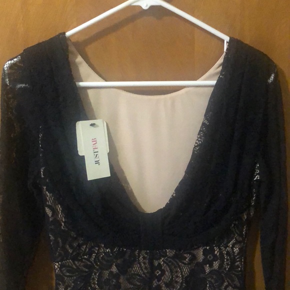 Black lace dress. Brand: JustFab Size: L - Picture 6 of 8